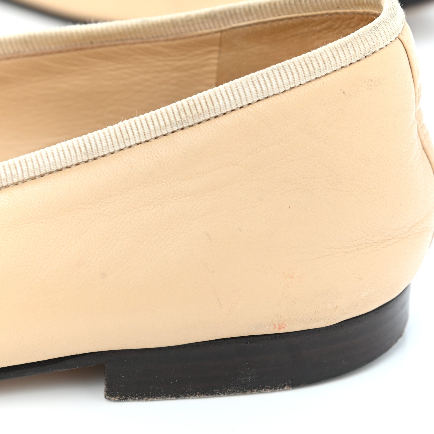 Chanel Lambskin Cap Toe Ballerina Flats 38 Beige Black 15 of 18