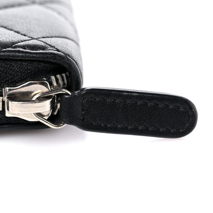 Chanel Lambskin Quilted Zip Coin Purse Black 10 of 10