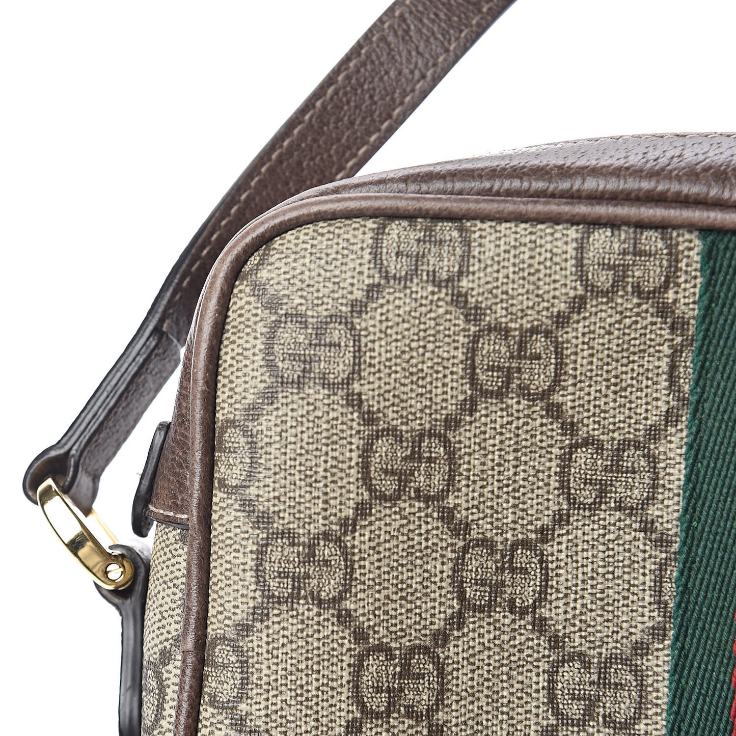 GG Supreme Monogram Web Mini Ophidia Shoulder Bag Brown