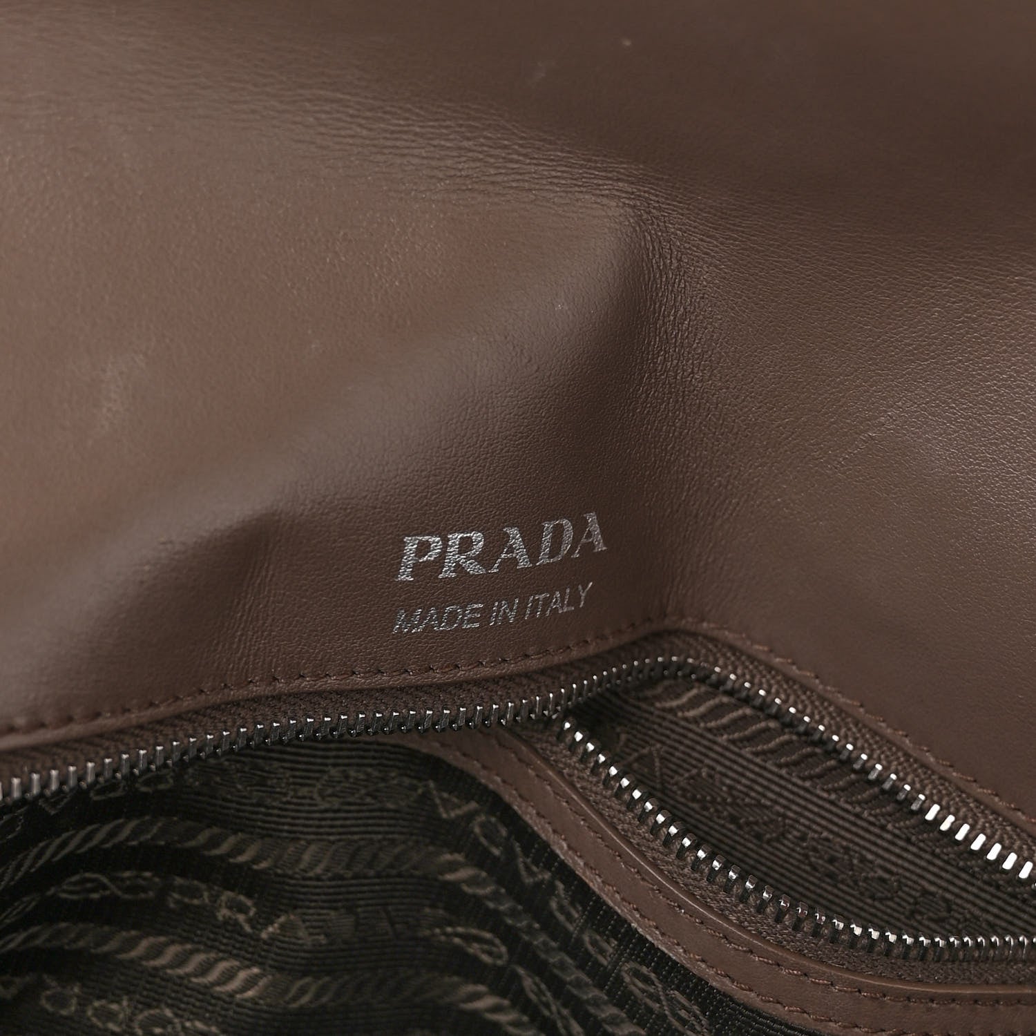 Prada Soft Calfskin Impunture Diagramme Large Chain Flap Shoulder Bag Bambu 6 of 9