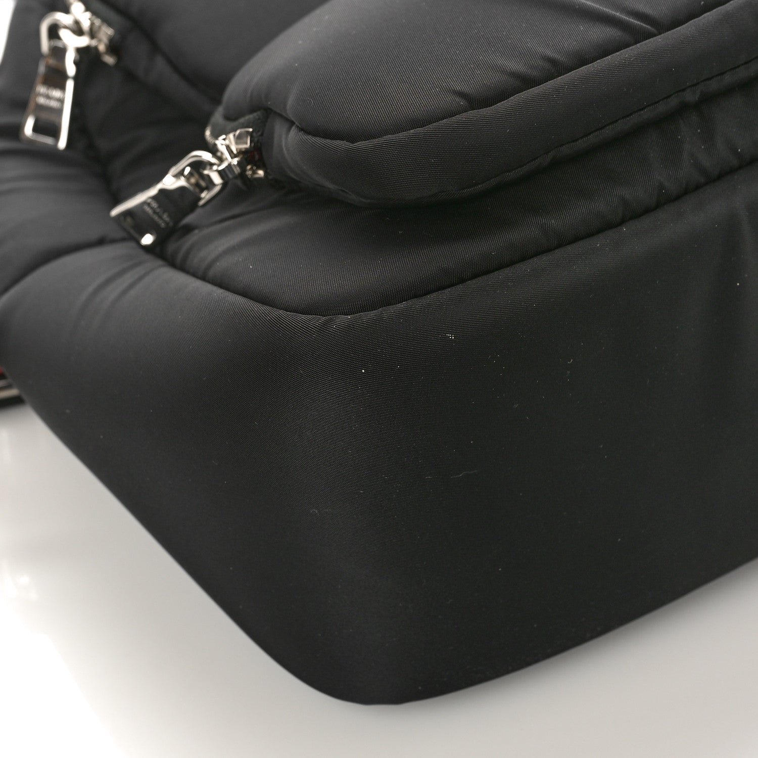 Prada Tessuto Nylon Pocket Top Handle Bag Black Fuoco 7 of 8