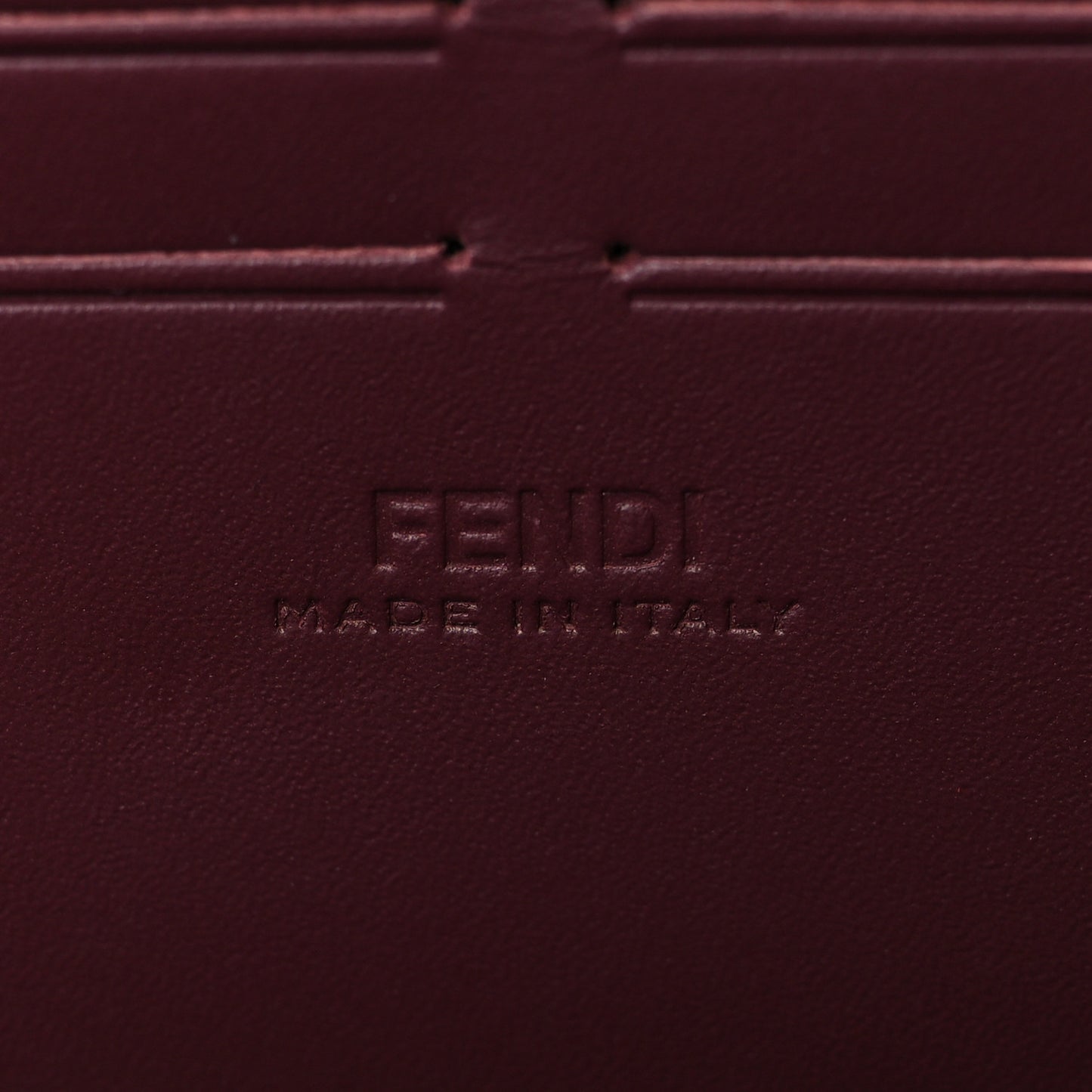 Vitello King FF Lines Embossed Baguette Soft Trunk Burgundy