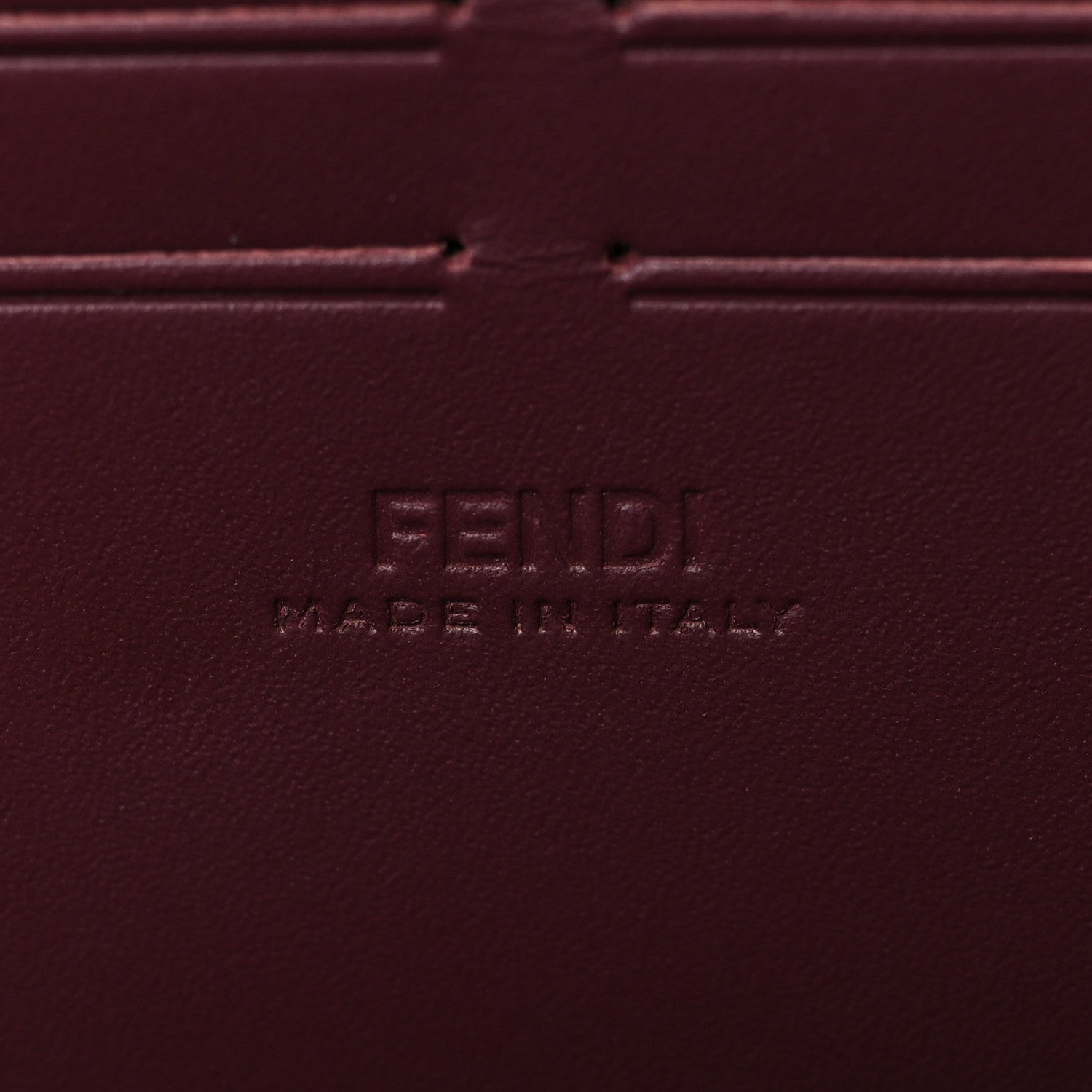 Fendi Vitello King FF Lines Embossed Baguette Soft Trunk Burgundy 5 of 5