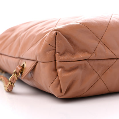 Chanel Shiny Calfskin Quilted Chanel 22 Backpack Camel 8 of 9