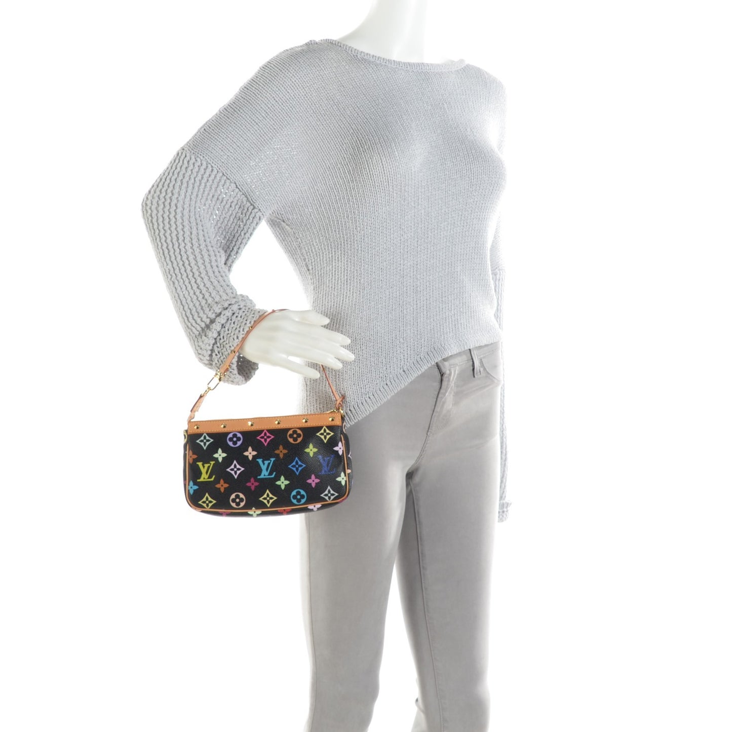 Monogram Multicolor Pochette Accessories Black