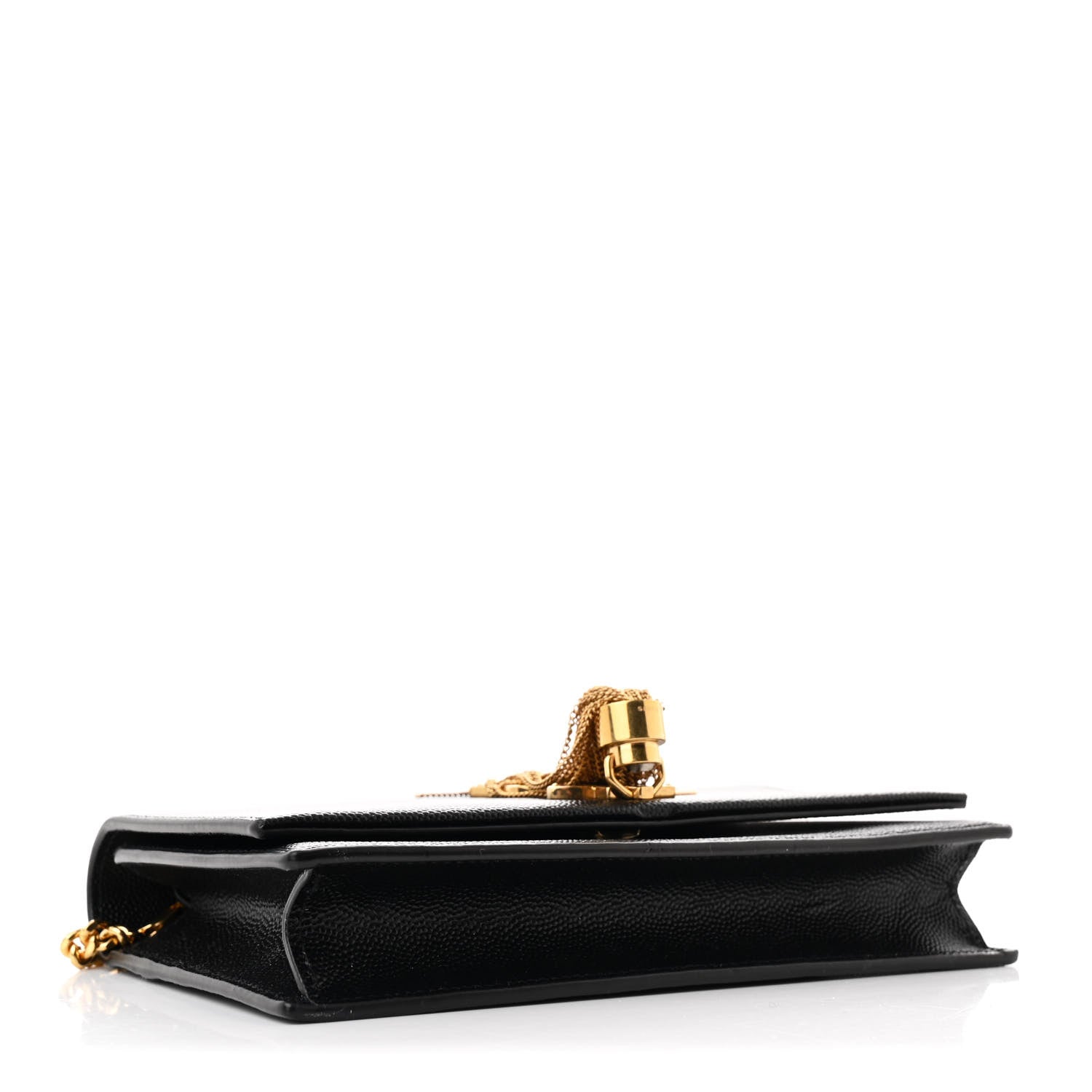 Saint Laurent Grain De Poudre Classic Monogram Kate Tassel Chain Wallet Black 4 of 11