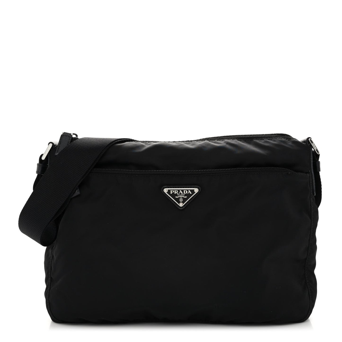 Tessuto Nylon Saffiano Messenger Black