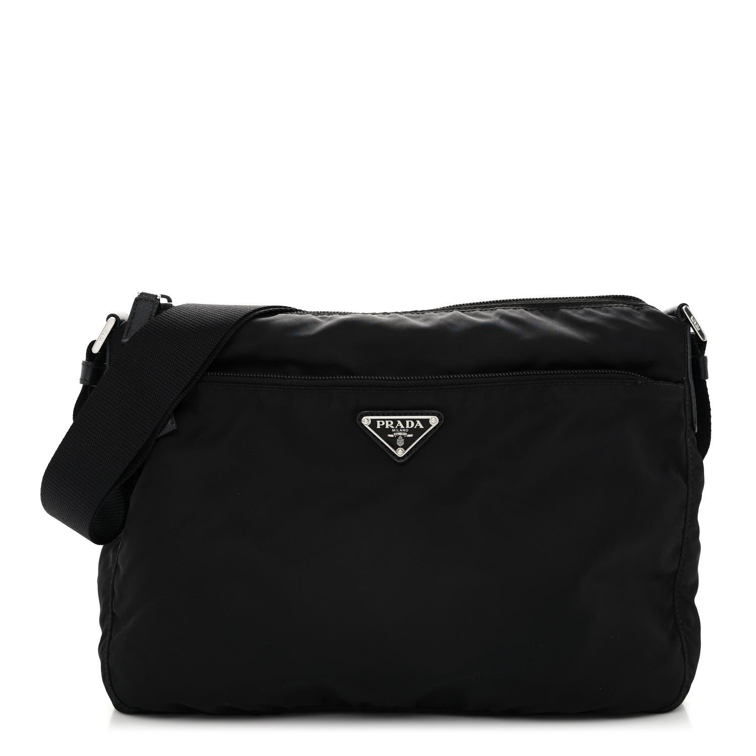Prada Tessuto Nylon Saffiano Messenger Black 1 of 11