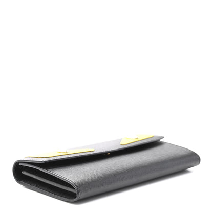 Fendi Vitello Elite Crystal Monster Eyes Simply Continental Wallet Black 4 of 9