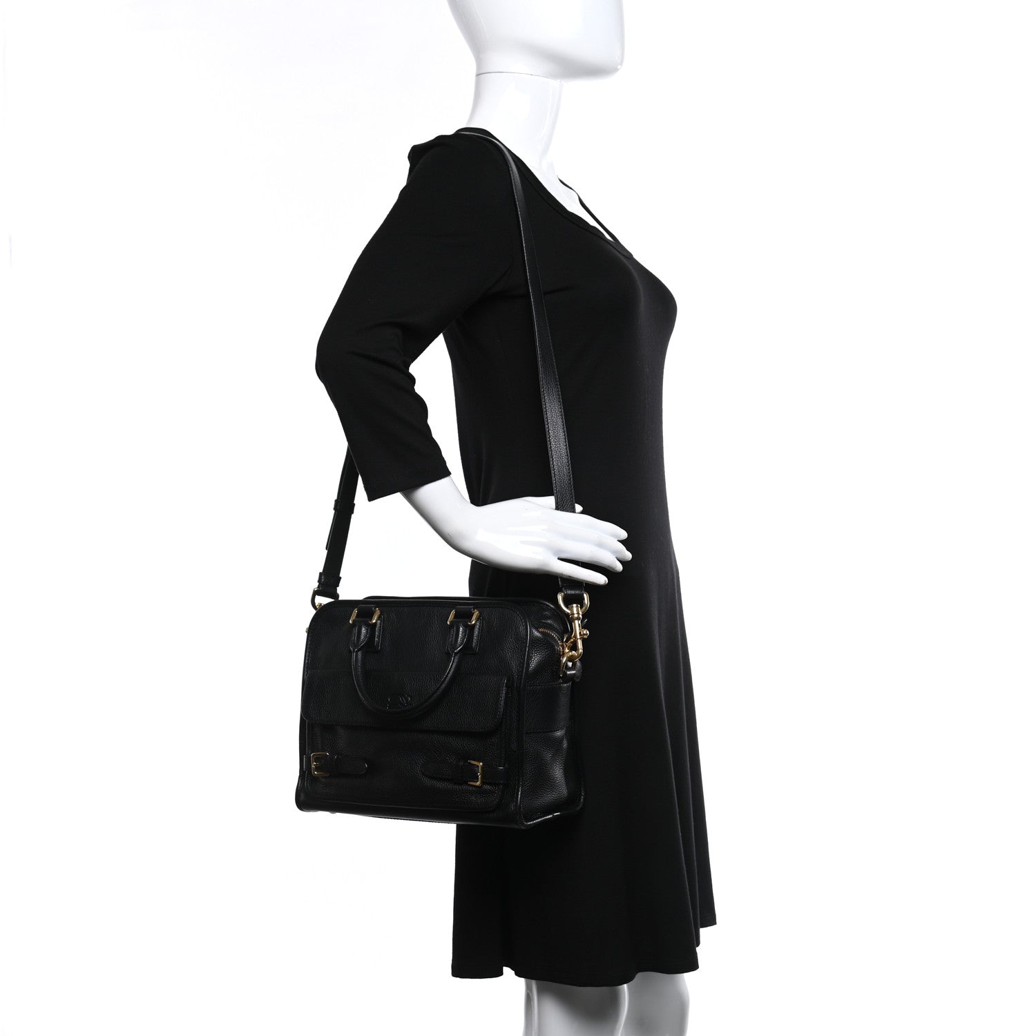 Loewe Grained Calfskin Cruz Tote Black 2 of 11