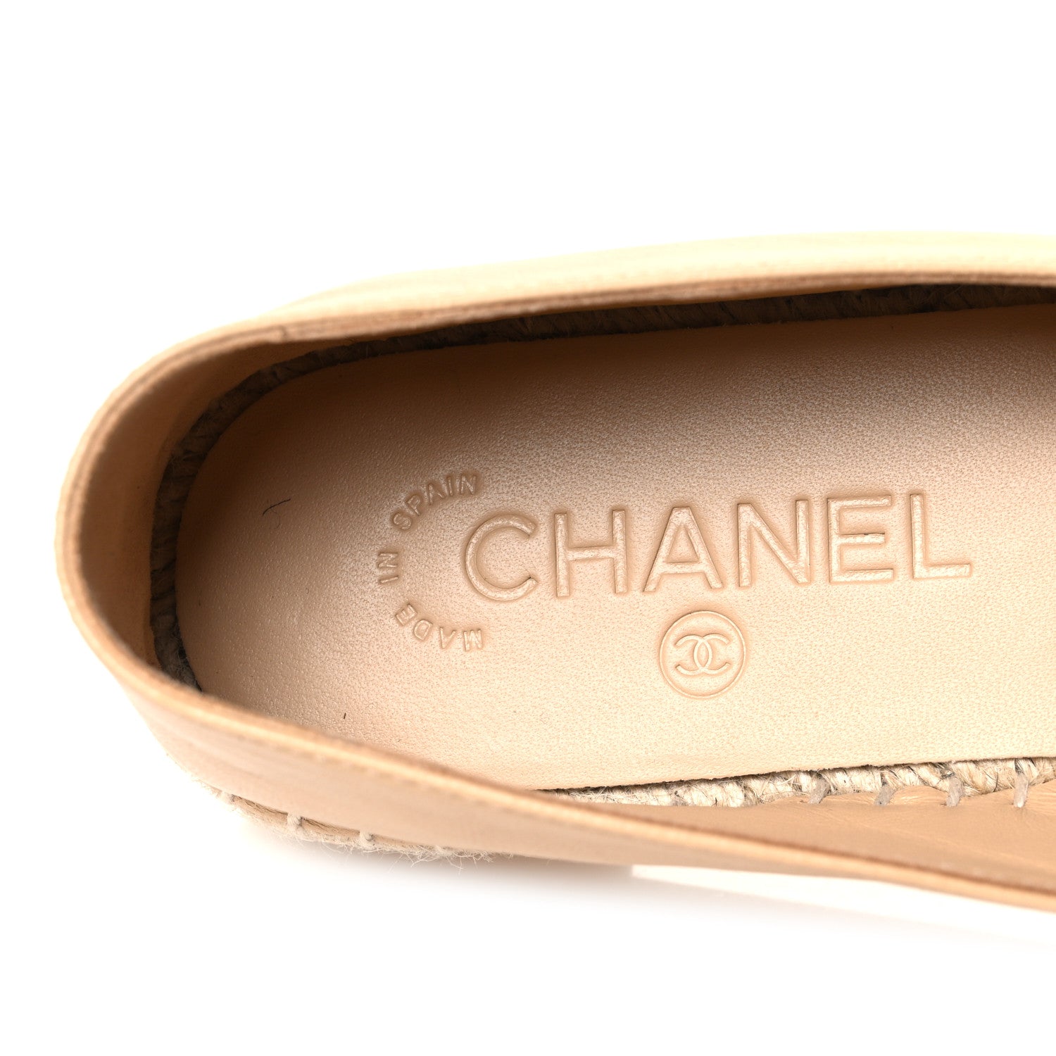 Chanel Lambskin CC Espadrilles 38 Beige Black 38 Beige Black 9 of 11