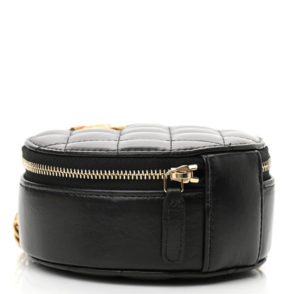 Chanel Lambskin Quilted Pillow Crush Round Clutch With Chain Black 4 of 11