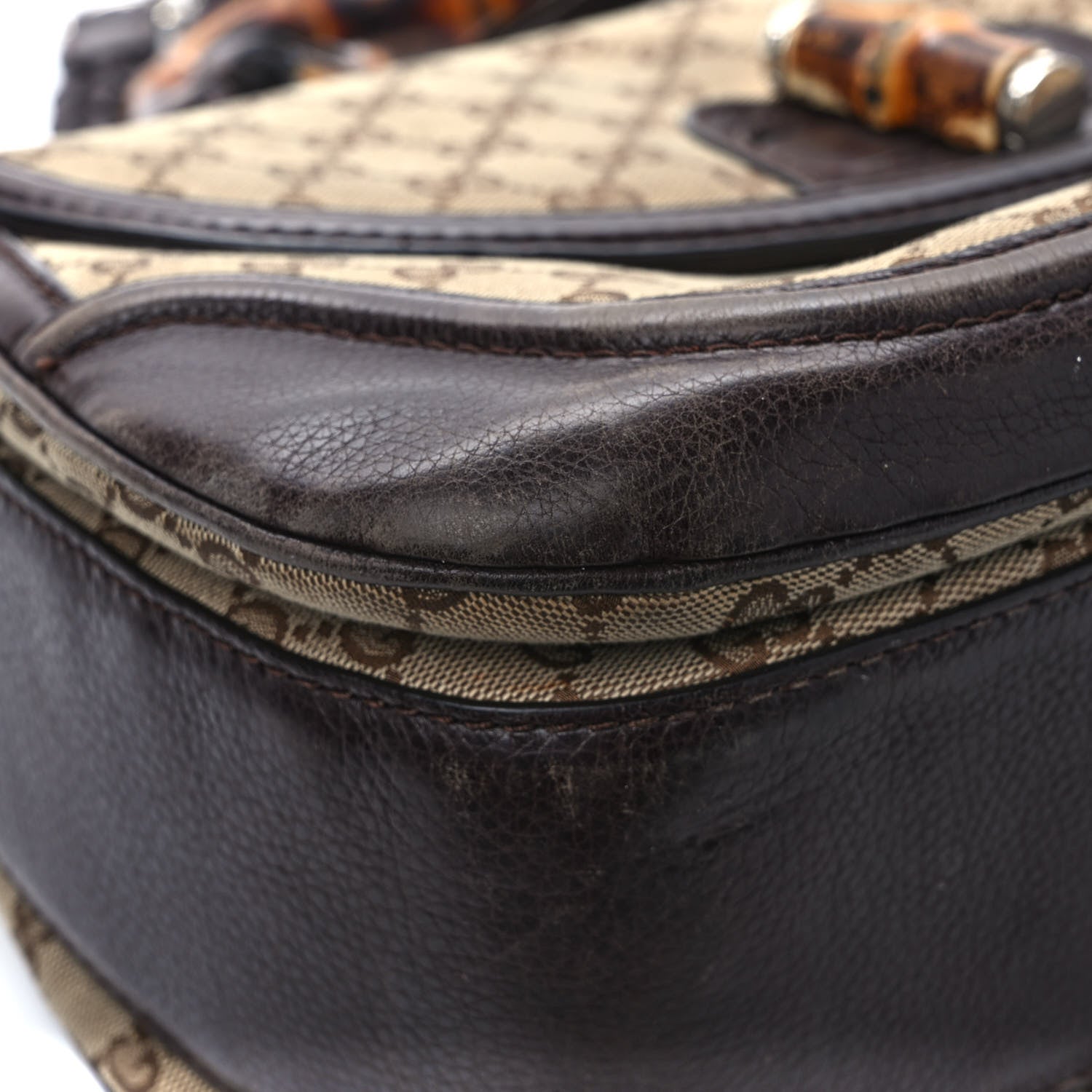 Gucci Monogram Large New Bamboo Top Handle Bag Brown 9 of 11