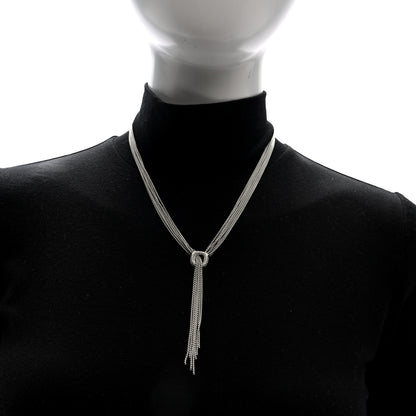 David Yurman Sterling Silver Diamond 14mm Waterfall Lariat Necklace 2 of 4