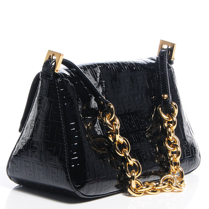 Fendi Patent FF Embossed Forever Mini Mama Baguette Black 6 of 13