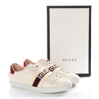 Gucci Calfskin Stripe Womens New Ace Sneakers 38 New Mystic White Ecru Red Flame 12 of 12