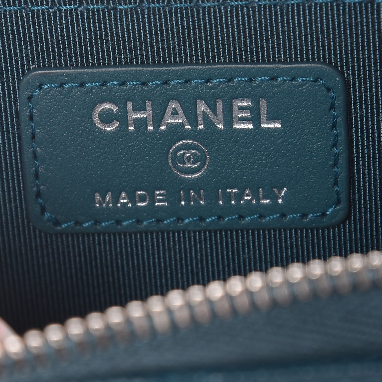 Chanel Caviar Quilted Zip Around Coin Purse Dark Turquoise 6 of 8