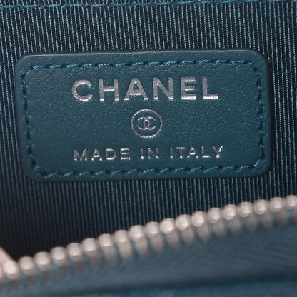 Chanel Caviar Quilted Zip Around Coin Purse Dark Turquoise 6 of 8
