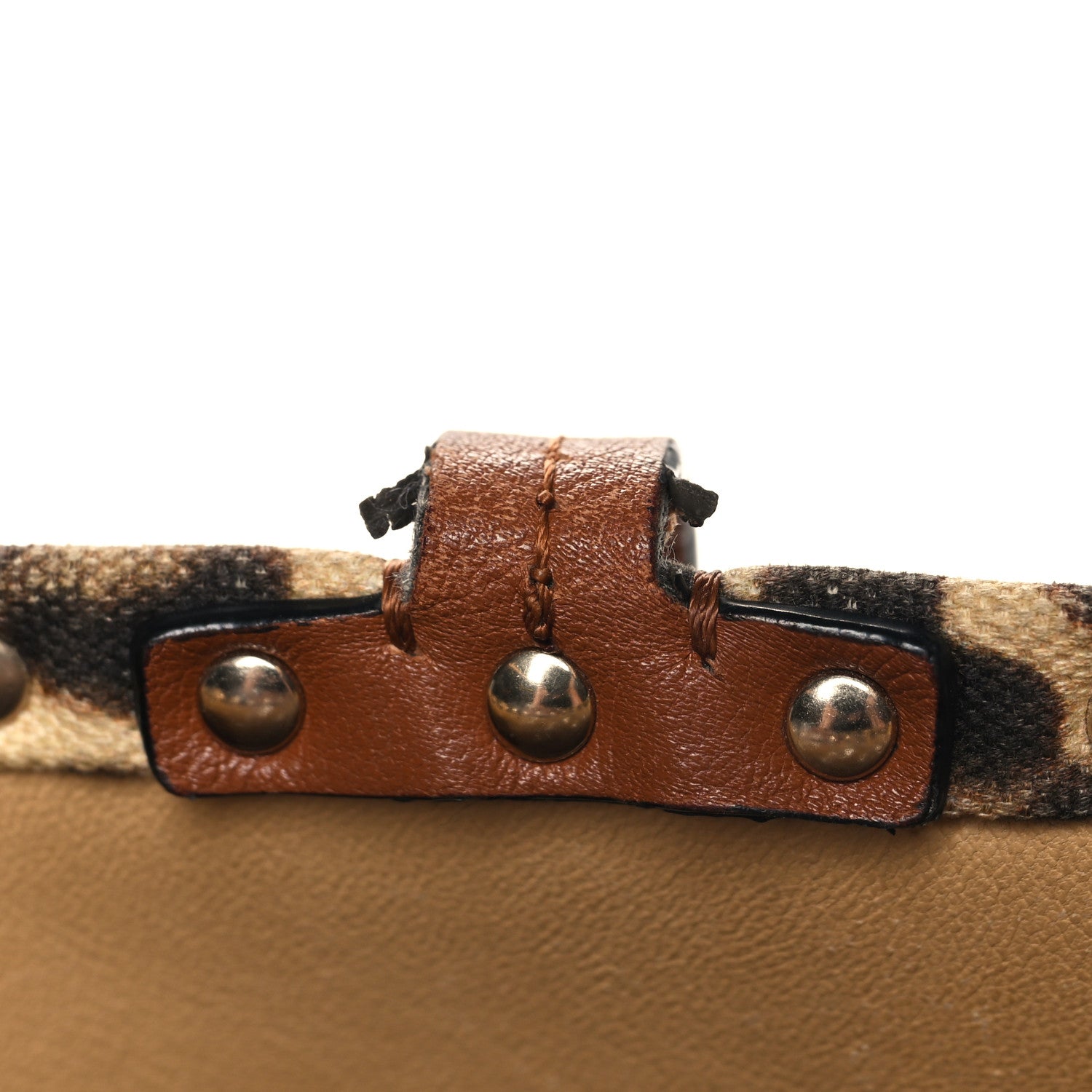 Valentino Garavani Canvas Nappa Leopard Print Rockstud Tote Brown 14 of 14