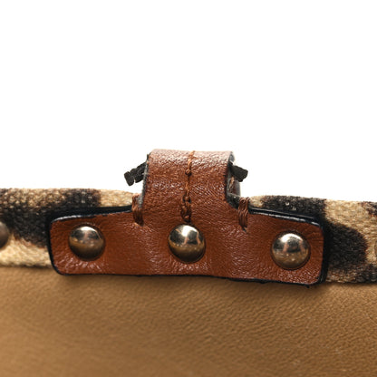 Valentino Garavani Canvas Nappa Leopard Print Rockstud Tote Brown 14 of 14