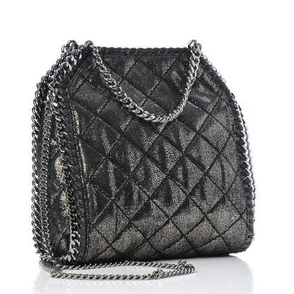 Stella McCartney Chamois Shiny Dotted Quilted Mini Falabella Tote Ruthenium 3 of 8