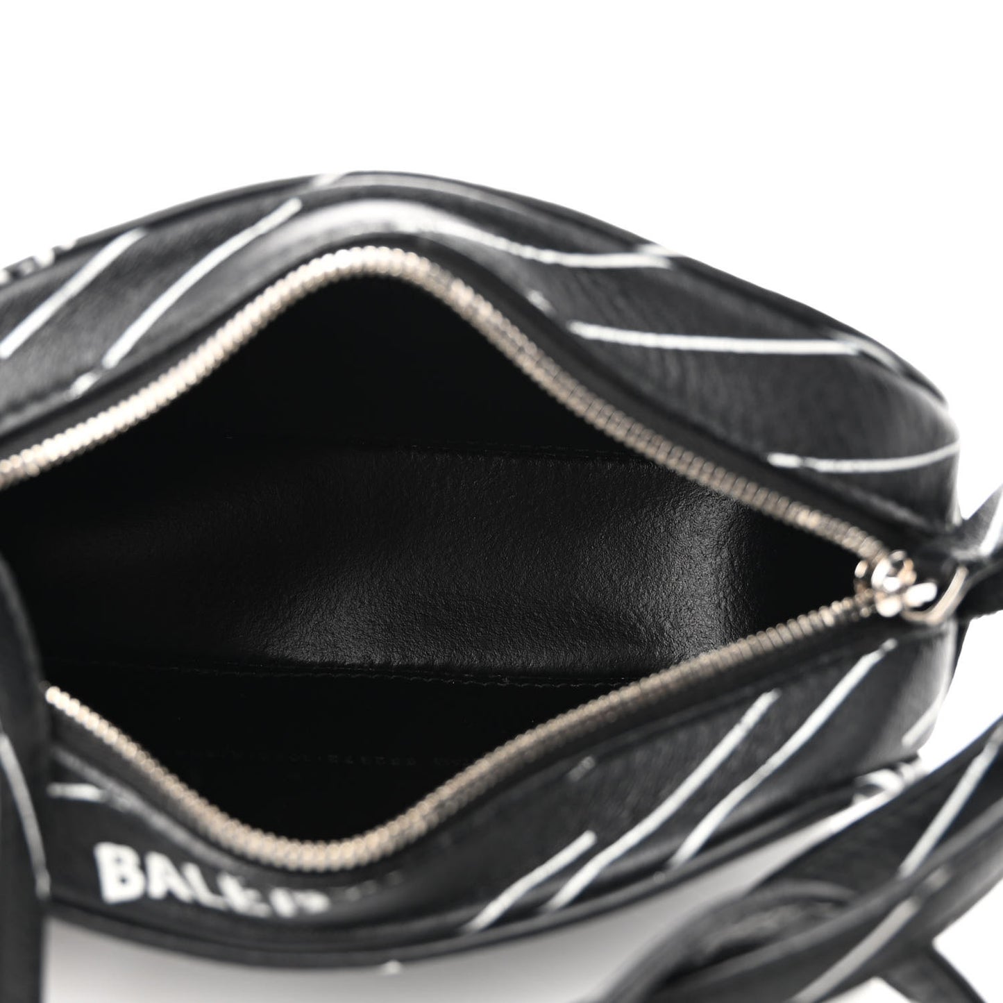 Calfskin Logo Print XS Everyday Camera Bag Black White