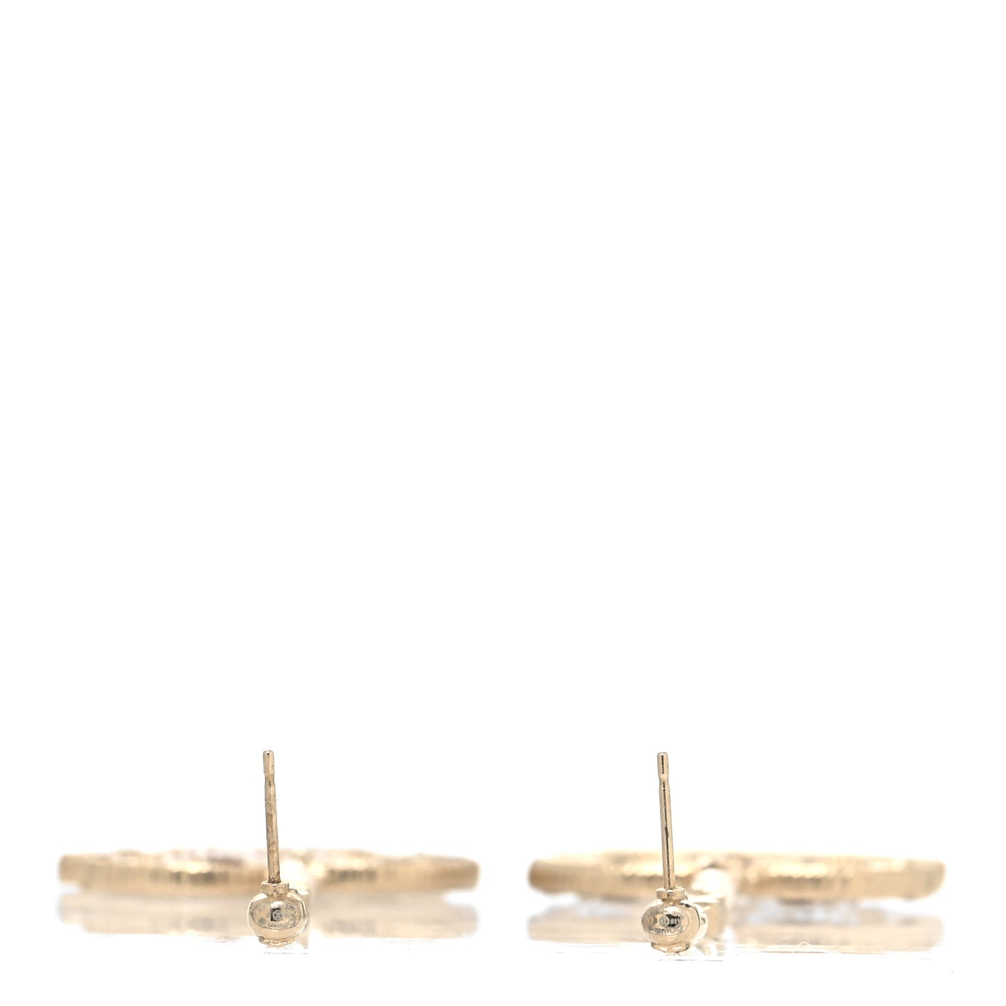 Pearl Crystal CC Tweed Drop Earrings Gold Brown Green