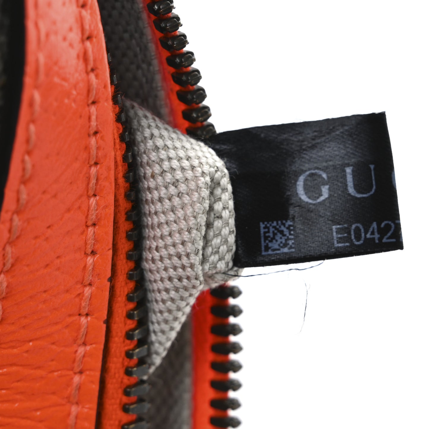 GG Supreme Monogram Textured Dollar Calfskin Web Ophidia Wristlet Shoulder Bag Beige Ebony Orange