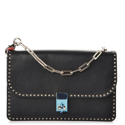 Valentino Garavani Vitello Rockstud Cabana Shoulder Bag Black 1 of 8