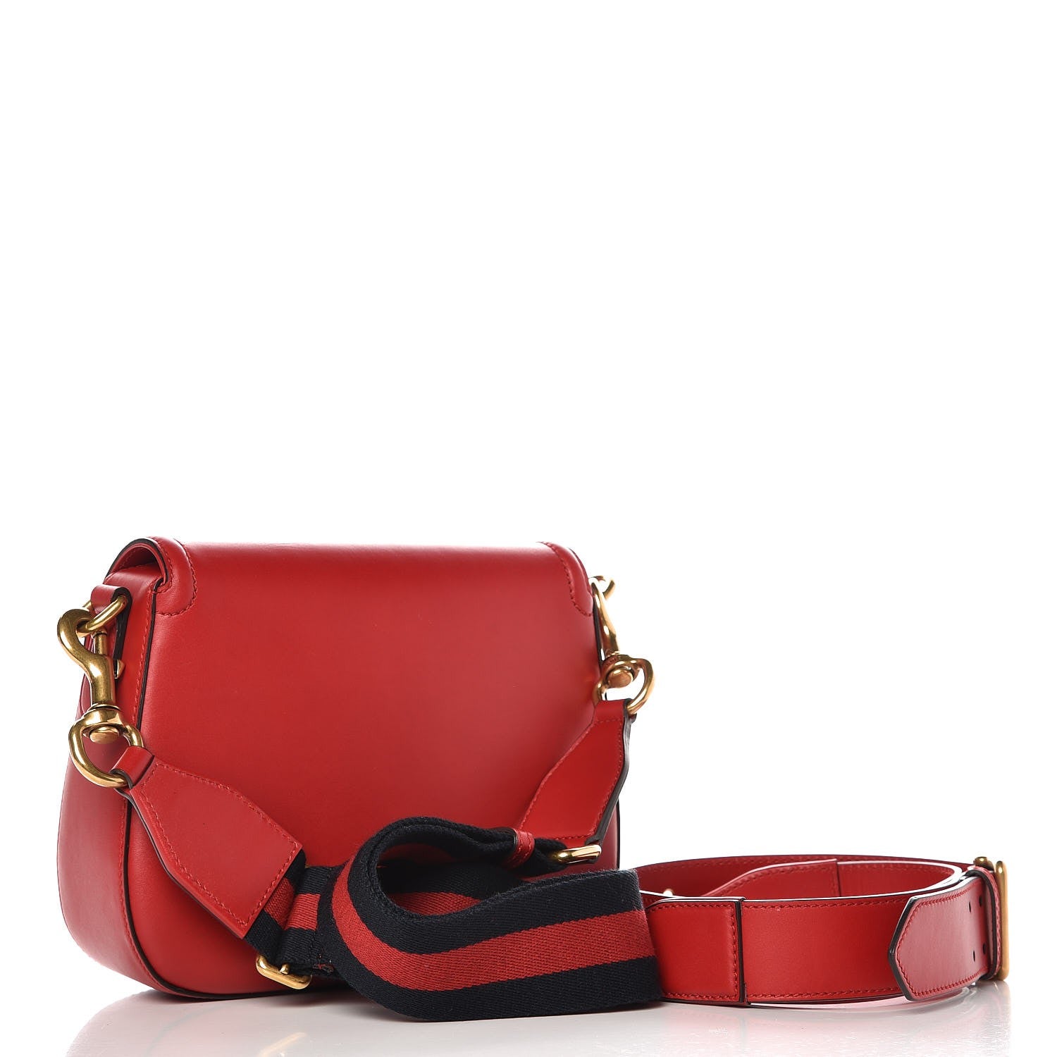 Gucci Ruinart Calfskin Medium Lady Web Shoulder Bag Hibiscus Red 4 of 8