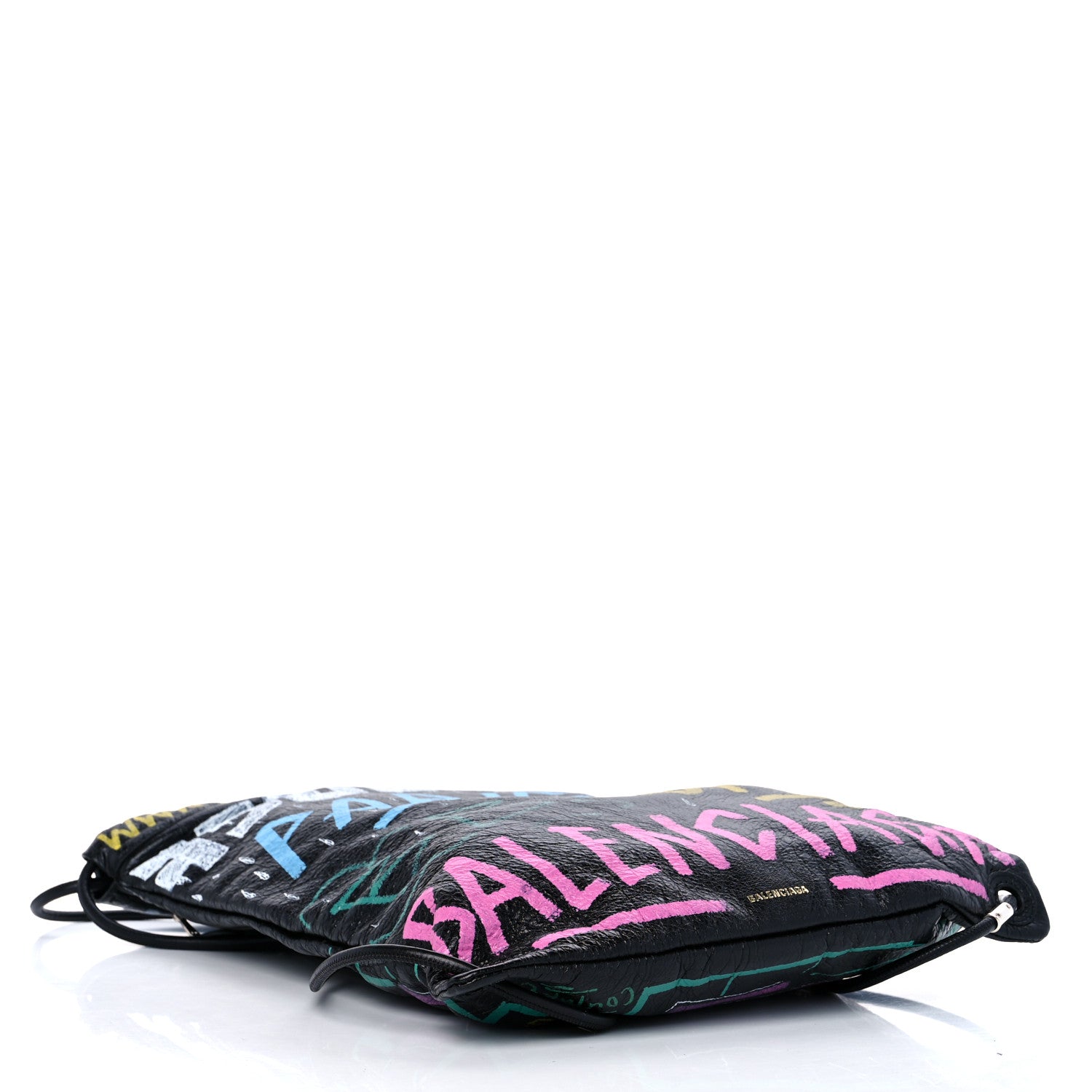 Balenciaga Agneau Arena Graffiti Drawstring Backpack Black Multicolor 4 of 9