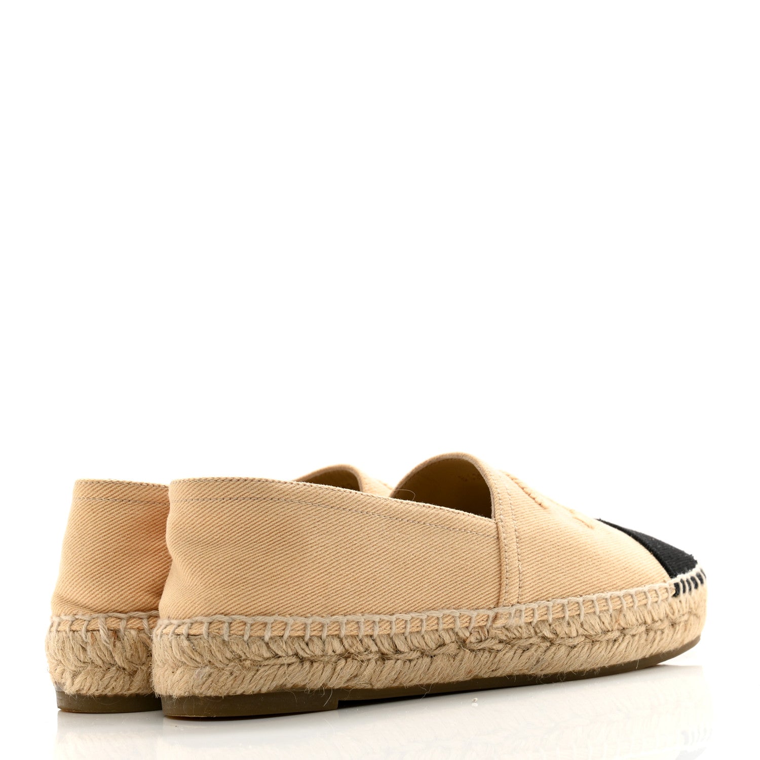 Chanel Denim CC Espadrilles 35 Beige Black 4 of 9