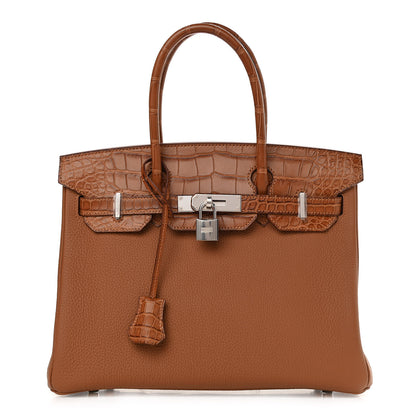 Hermes Togo Matte Alligator Birkin Touch 30 Gold 1 of 11