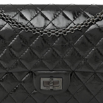 Chanel Glazed Aged Calfskin Quilted 2.55 Reissue 225 Flap So Black 8 of 11