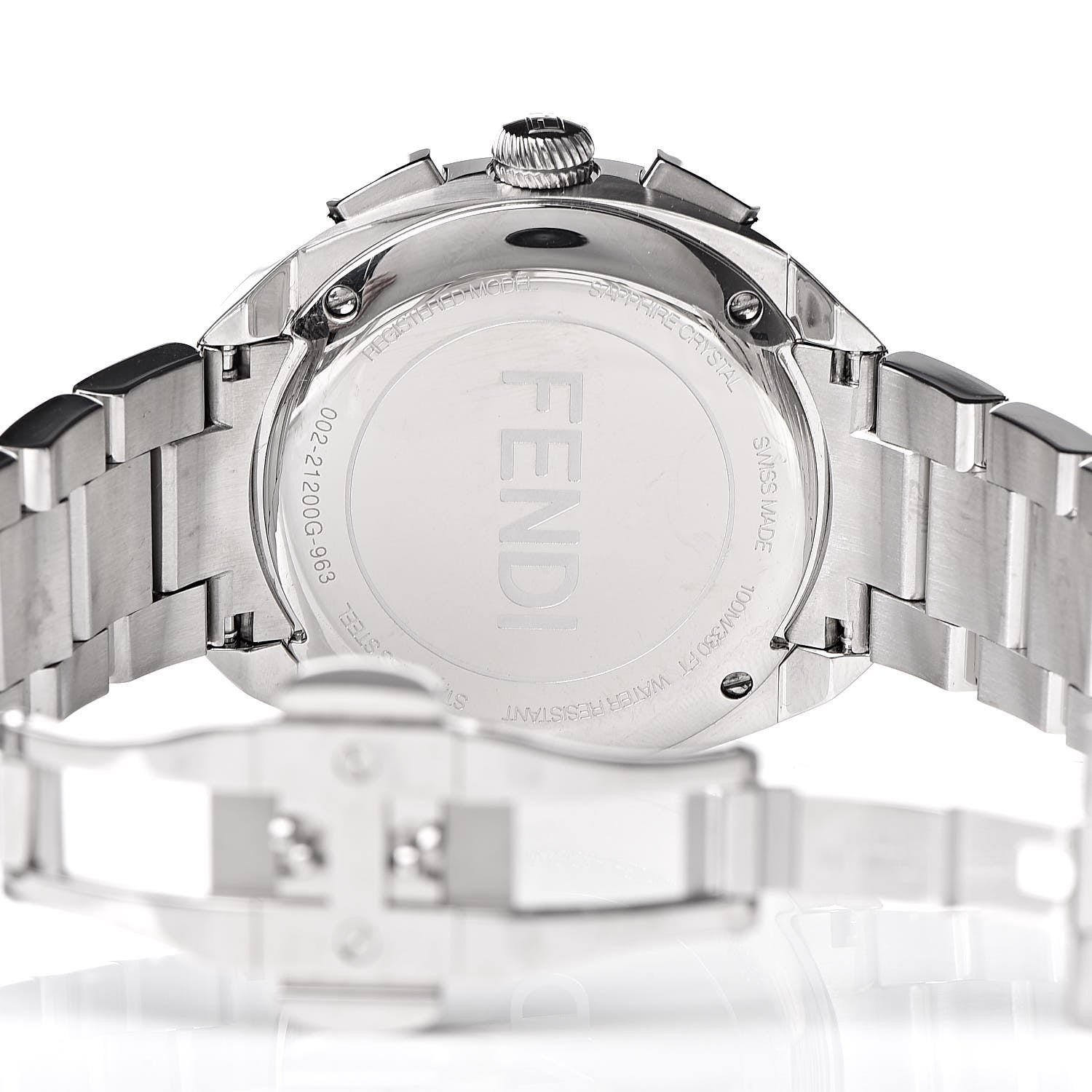 Fendi Stainless Steel 40mm Momento Chronograph Quartz Watch Black 6 of 7