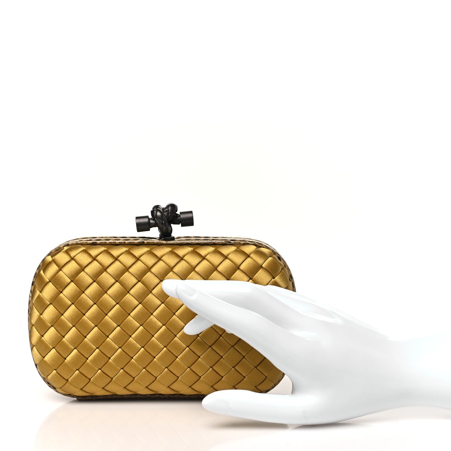 Bottega Veneta Satin Intreccio Impero Ayers Knot Clutch Duchesse 2 of 9