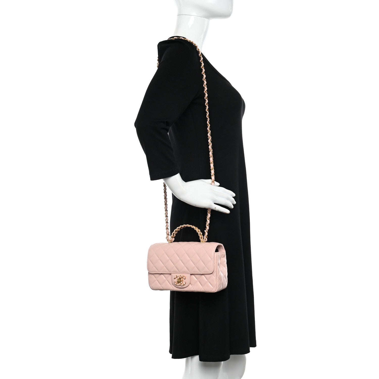 Chanel Lambskin Quilted Mini Strass On Top Flap Light Pink 2 of 11
