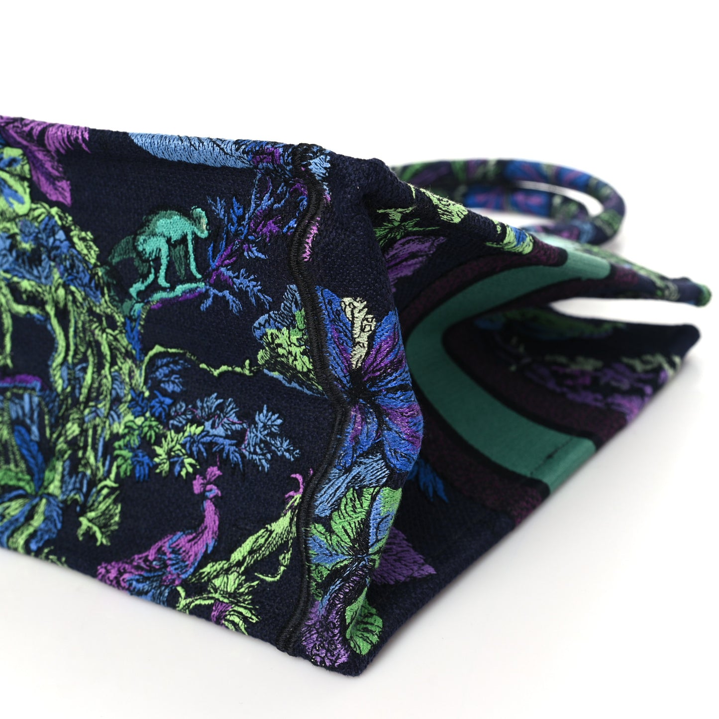 Canvas Embroidered Medium Toile de Jouy Voyage Book Tote Blue Multicolor