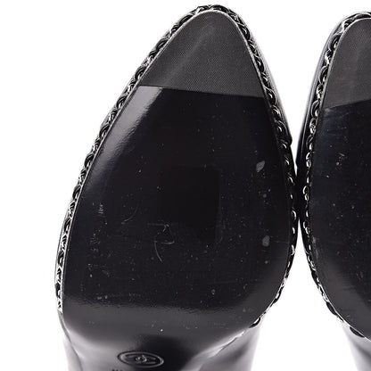 Chanel Lambskin CC Cap Toe Platform Chain Pumps 39 Black 12 of 14