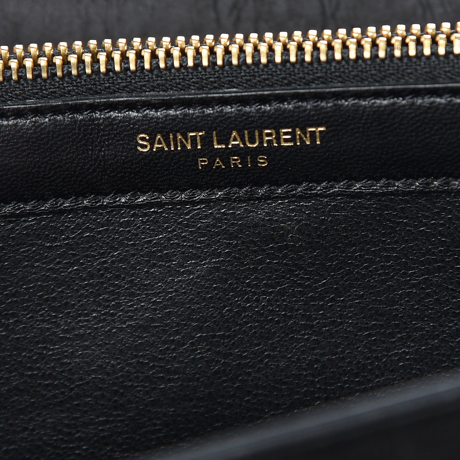 Saint Laurent Crocodile Embossed Nubuck Monogram Chain Wallet in Black 6 of 12
