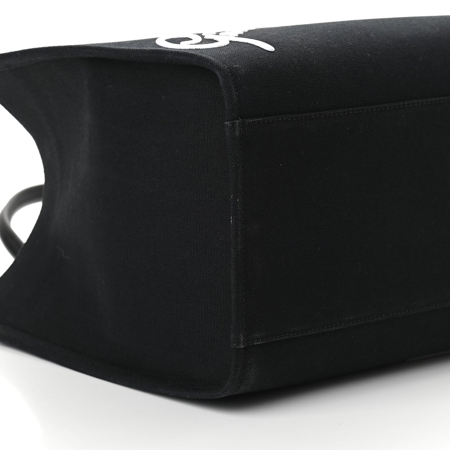 Canvas Suppler Calfskin Cabas GV Signature Tote Black