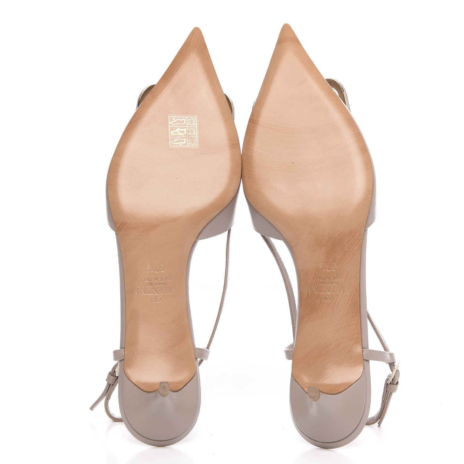 Valentino Garavani Calfskin Tonal Vlogo Slingback 40mm Pumps 37.5 Poudre 5 of 8