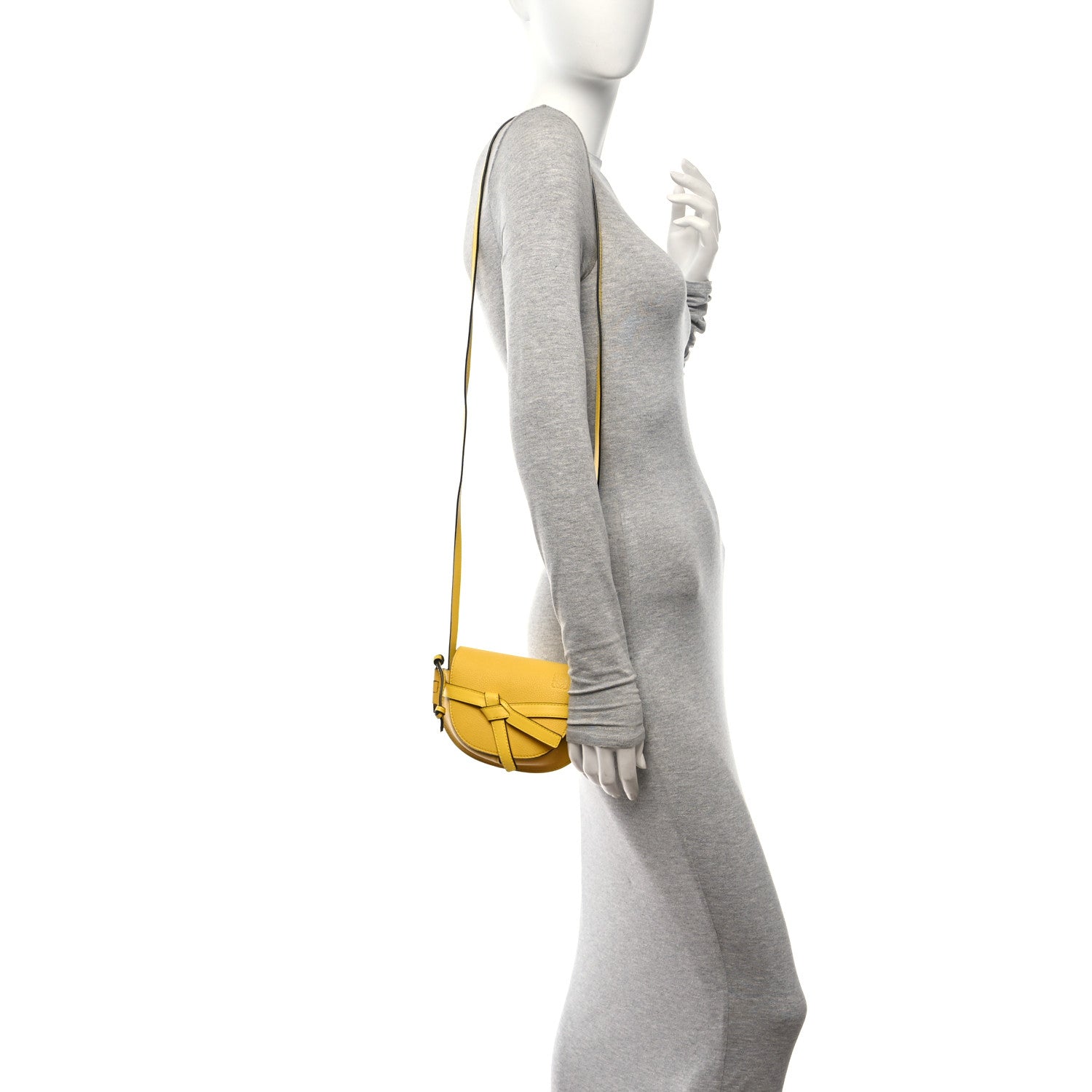 Loewe Grained Calfskin Mini Gate Crossbody Bag Yellow 2 of 15