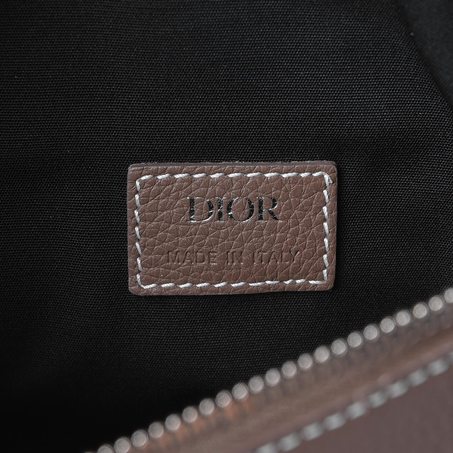 Christian Dior Grained Calfskin Saddle Bag Brown 6 of 7