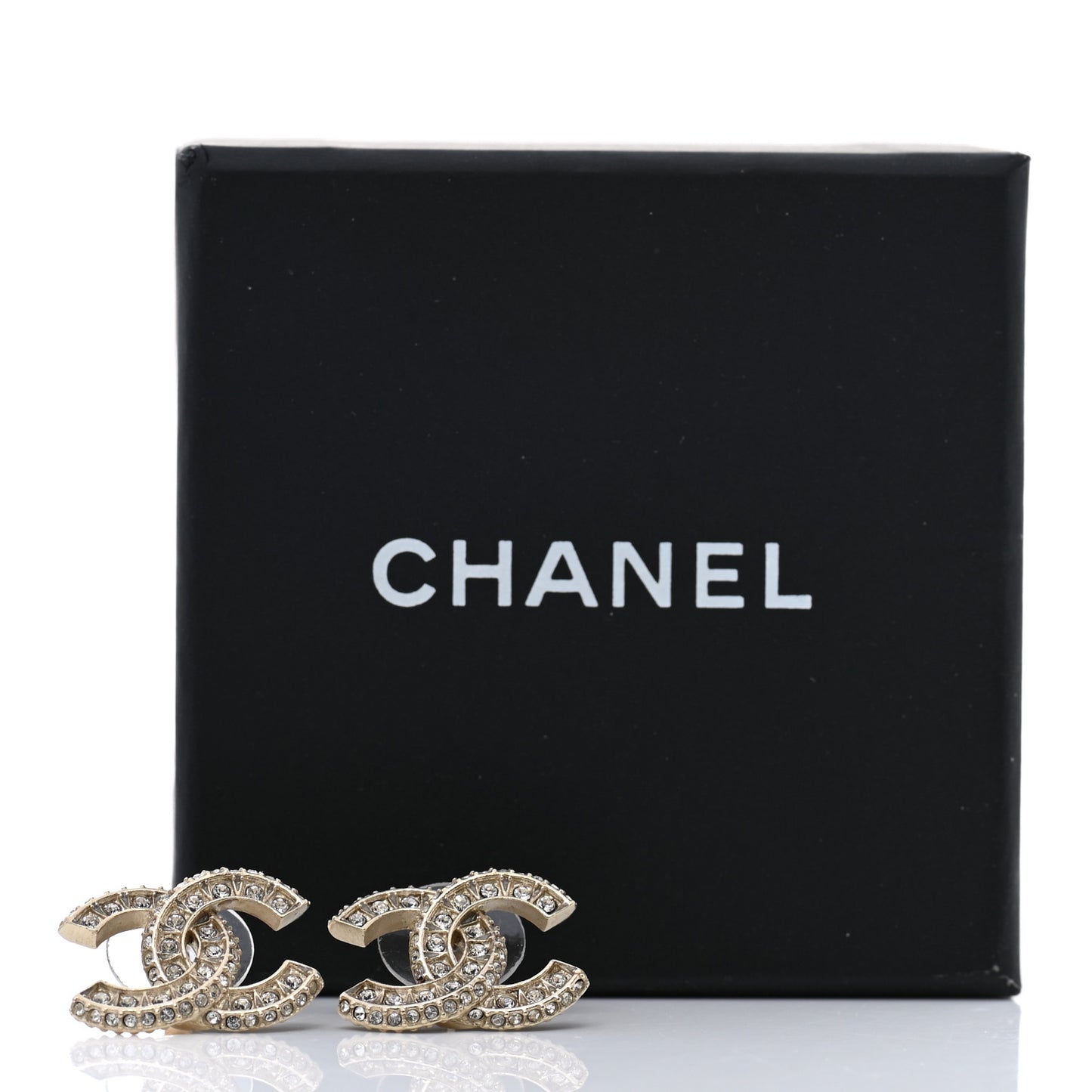 Crystal Timeless CC Earrings Light Gold