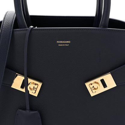 Salvatore Ferragamo Calfskin Small Hug Bag Midnight 8 of 12