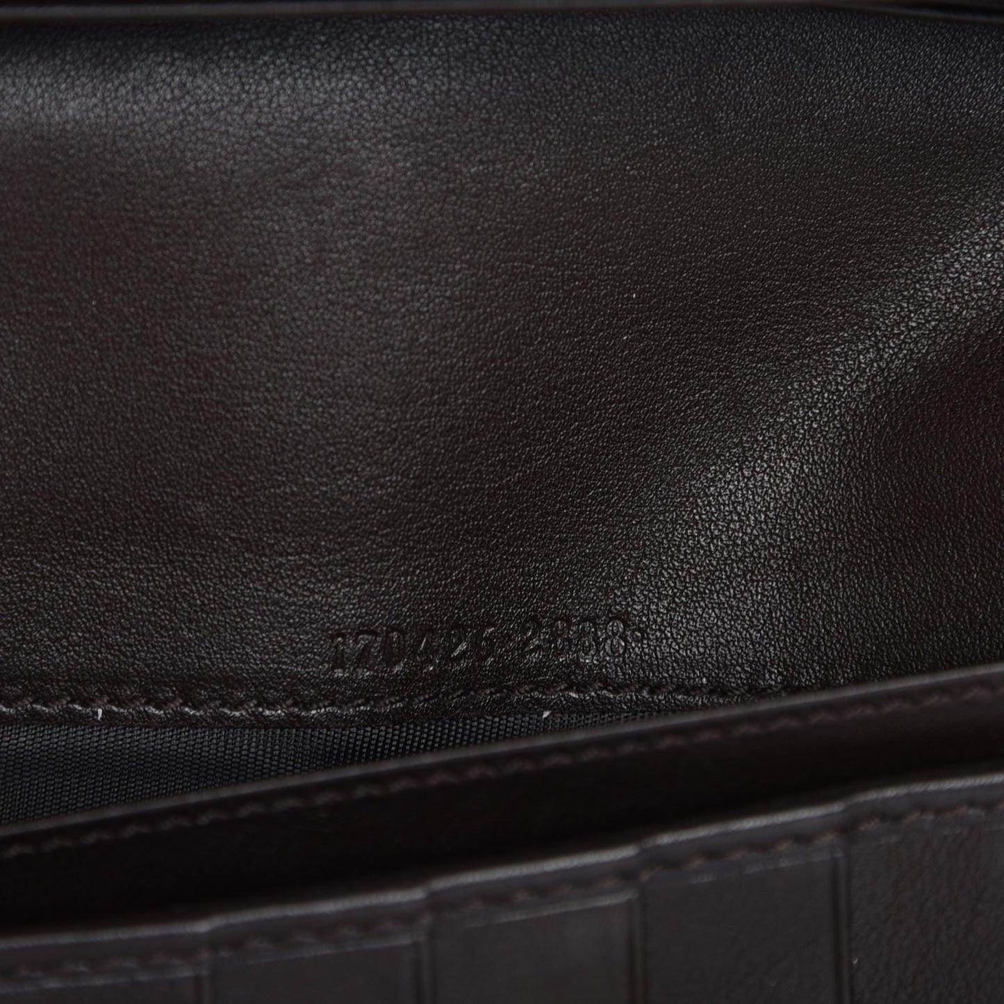 Guccissima Margaux Calfskin Metal Bar Chain Wallet Chocolate