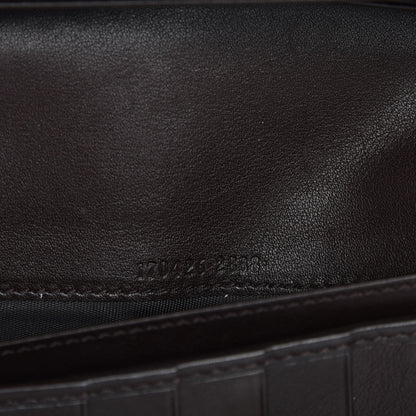 Gucci Guccissima Margaux Calfskin Metal Bar Chain Wallet Chocolate 7 of 9