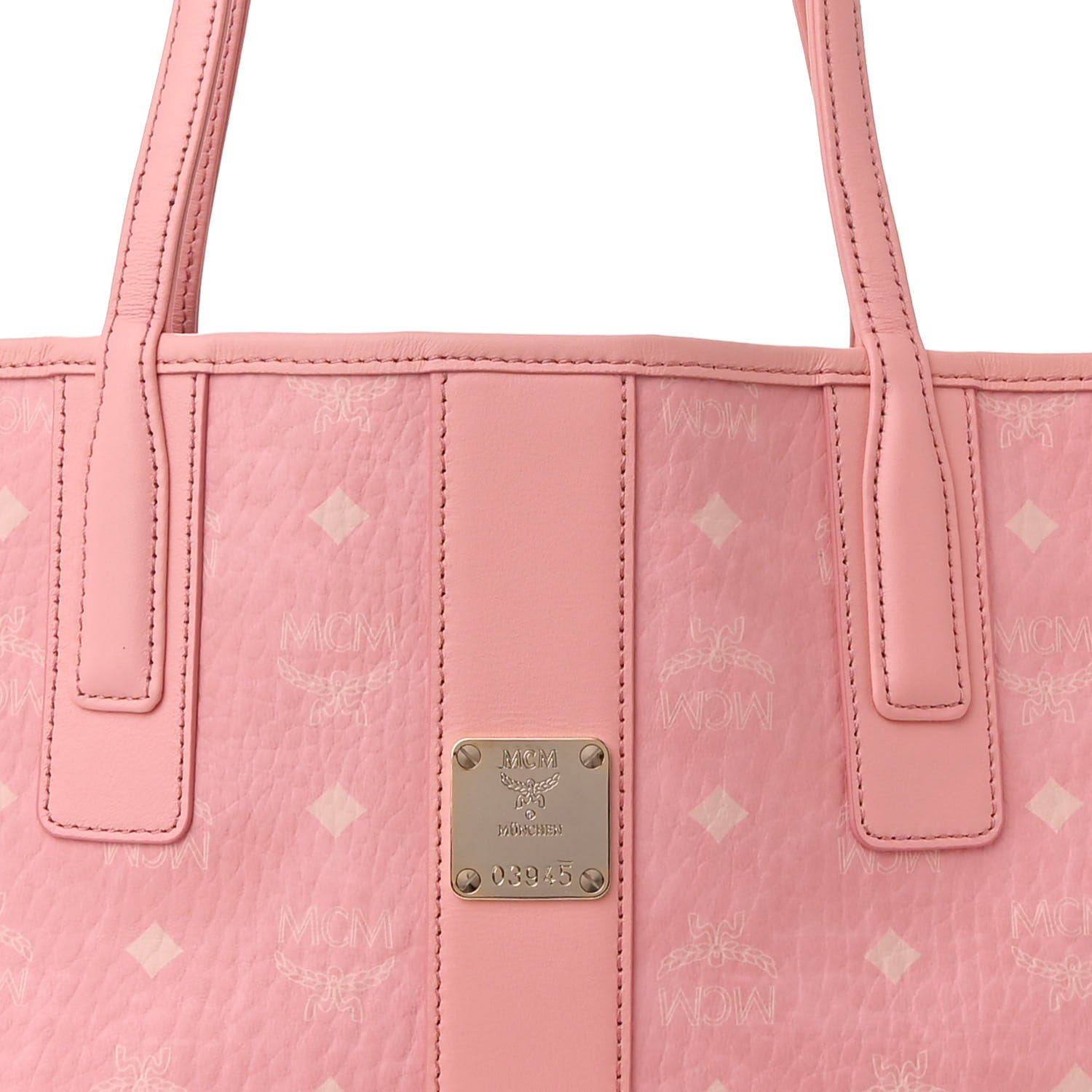 MCM Visetos Medium Liz Reversible Shopper Tote Blossom Pink 13 of 19