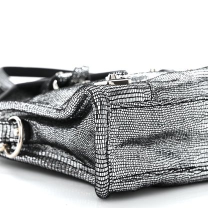 Balenciaga Metallic Calfskin Lizard Embossed Silver Metallic Edge Hardware Nano City Silver 9 of 10